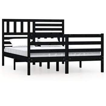 Rám postele černý masivní dřevo 150 × 200 cm King Size, 3101097 (3101097)