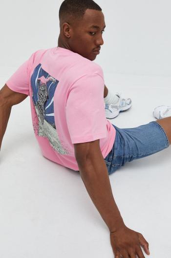 Bavlněné tričko adidas Originals růžová barva, s potiskem