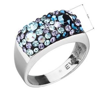 EVOLUTION GROUP CZ Stříbrný prsten s kameny Crystals from Swarovski® Blue Style - velikost 58 - 35014.3