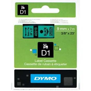 Dymo D1 40919, S0720740, 9mm x 7m černý tisk / zelený podklad, originální páska