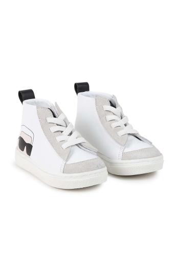 Kojenecké kožené sneakers boty Karl Lagerfeld bílá barva, Z30319