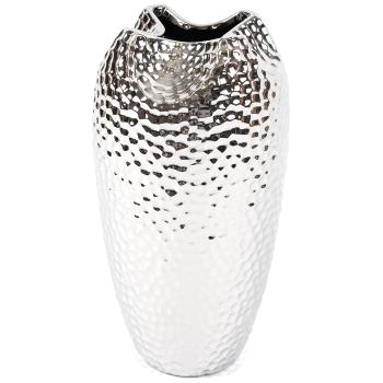 Keramická váza Silver dots stříbrná, 29 cm