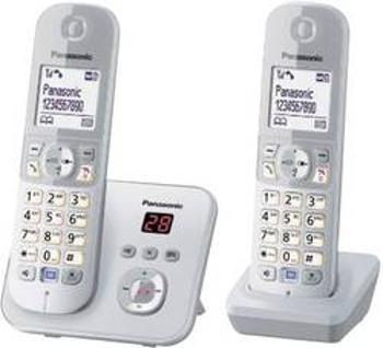 Bezdrátový analogový telefon Panasonic KX-TG6822 Duo, stříbrná, šedá