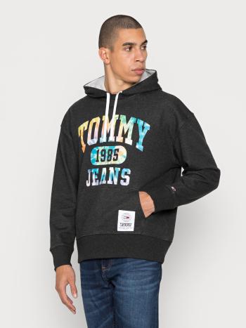 Tommy Jeans pánská šedá mikina COLLEGE TIE DYE - L (BDS)