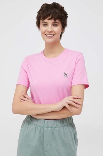 Bavlněné tričko PS Paul Smith růžová barva