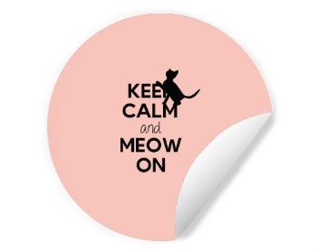 Samolepky kruh Keep calm and meow on