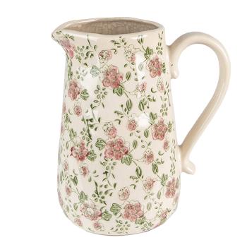 Keramický dekorační džbán s růžovými květy Lillia L - 20*14*23 cm 6CE1563L