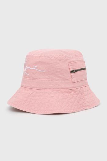 Bavlněná čepice Karl Kani růžová barva, bavlněný