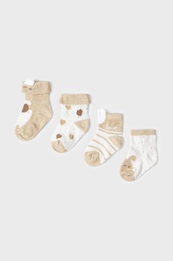 Dětské ponožky Mayoral Newborn ( 4-pak) hnědá barva