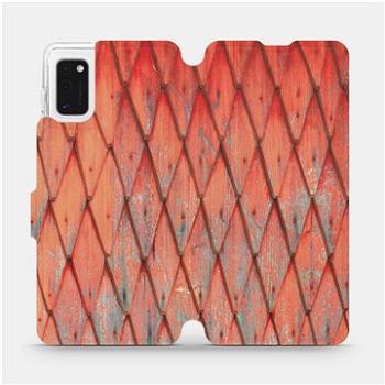 Flipové pouzdro na mobil Samsung Galaxy A41 - MK01S Oranžový vzor dřeva (5903516174270)