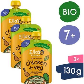 Ella's Kitchen BIO Kuřátko s kukuřičnou kaší (3× 130 g) (8594200262709)