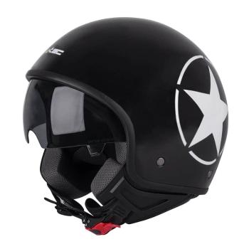 Helma na skútr W-TEC FS-710S Revolt Black Barva Černá s hvězdou, Velikost M (57-58)