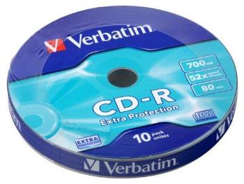 CD-R 700MB, 80min., 52x, DL Extra Protection, Verbatim, 10ks ve fólii, bal. 10 ks, 43725