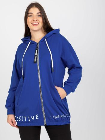 MODRÁ MIKINA NA ZIP -RV-BL-8302.78-DARK BLUE Velikost: ONE SIZE