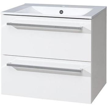 Bino koupelnová skříňka s keramický umyvadlem 60 cm, bílá/bílá (CN660)