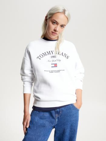 Tommy Jeans dámská bílá mikina - S (YBR)