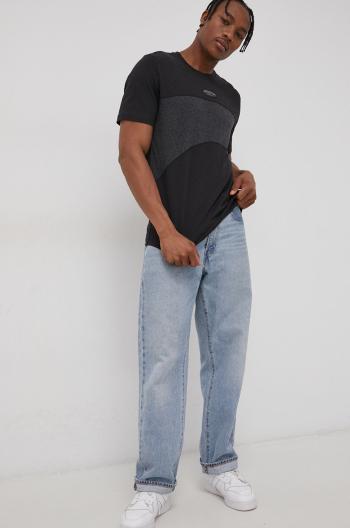 Bavlněné tričko adidas Originals HC9470 černá barva, melanžové