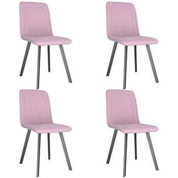 Jídelní židle 4 ks růžové samet (279428)