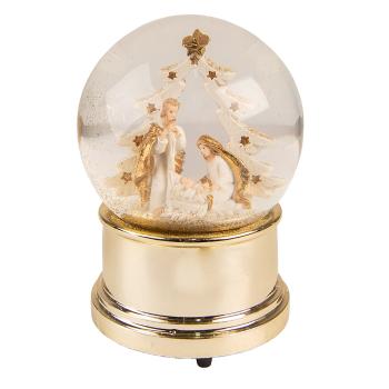 Hrající sněžítko se svatou rodinou snow globe - Ø 10*14 cm 65151