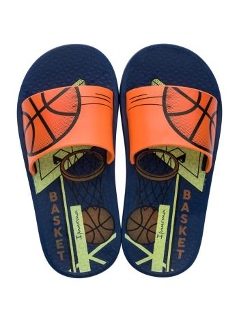 Ipanema modré chlapecké pantofle Urban Slide Kids Blue s motivem basketbalu