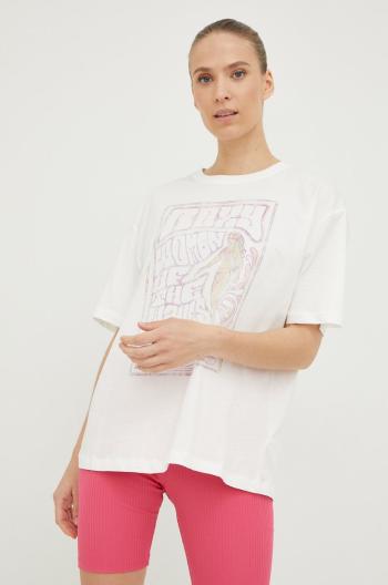 Bavlněné tričko Roxy 6109100010 bílá barva