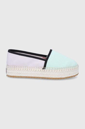 Espadrilky Tommy Jeans fialová barva, na platformě