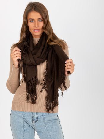 TMAVĚ HNĚDÁ ŠÁLA S TŘÁSNĚMI AT-SZ-1285.65P-DARK BROWN Velikost: ONE SIZE