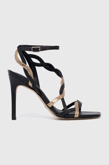 Sandály Guess Syivia černá barva, FL5SYV LEA03 BLACK