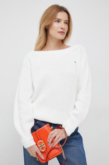 Bavlněný svetr Tommy Hilfiger dámský, bílá barva