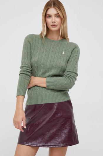 Vlněný svetr Polo Ralph Lauren dámský, zelená barva,