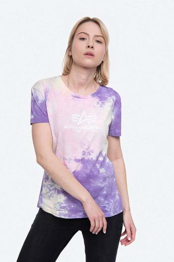 Bavlněné tričko Alpha Industries Basic Tee Batik Wmn růžová barva