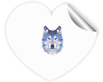 Samolepky srdce - 5 kusů Vlk