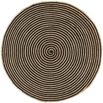 Ručně vyrobený koberec z juty spirálový design černý 150 cm (133721)