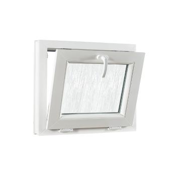 Skladova-okna Sklopné plastové okno PREMIUM- sklo kůra 600 x 550 mm barva bílá