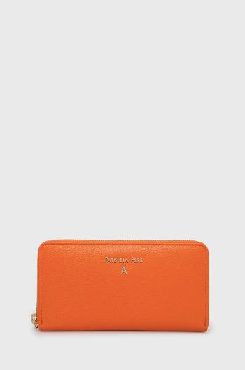 Kožená peněženka Patrizia Pepe dámský, oranžová barva