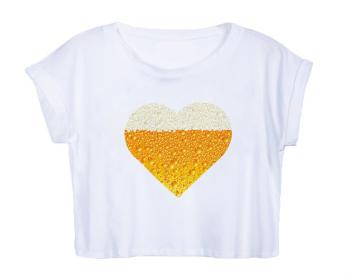 Dámské tričko Organic Crop Top Pivní srdce