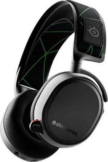 Steelseries Arctis 9X herní headset na kabel, stereo přes uši, s Bluetooth, bezdrátový 2,4 GHz, černá/stříbrná