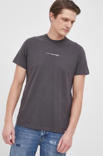 Bavlněné tričko Pepe Jeans Andreas šedá barva, s potiskem
