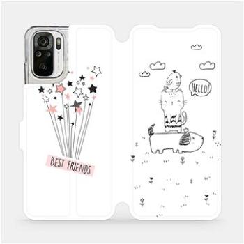 Flipové pouzdro na mobil Xiaomi Redmi Note 10S - MH12S Pejsek, kočička, ptáček HELLO! (5903516661268)