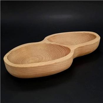 AMADEA Dřevěná miska ve tvaru burákového oříšku, oblé dno, masivní dřevo, 28x13x4,5 cm (30081-0B)