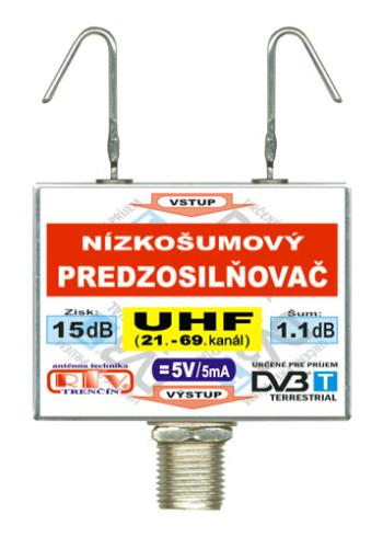 Anténní zesilovač RTV ELEKTRONICS DVB-T UHF 5V 15dB  F