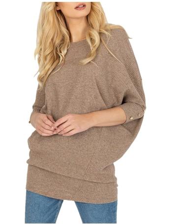 Béžový svetr s volnými rukávy s knoflíky vel. XL