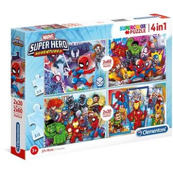 Clementoni Puzzle Marvel Super Hero Adventures 4v1 (20,20,60,60 dílků) (8005125247691)