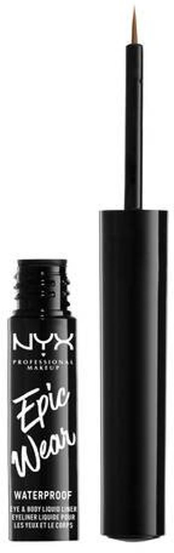 NYX Professional Makeup Epic Wear Metallic Liquid Liner - dlouhotrvající gelové oční linky, 04 Brown Metal 3.5 ml