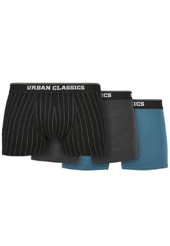 Urban Classics Organic Boxer Shorts 3-Pack pinstripe aop+charcoal+jasper - XXL