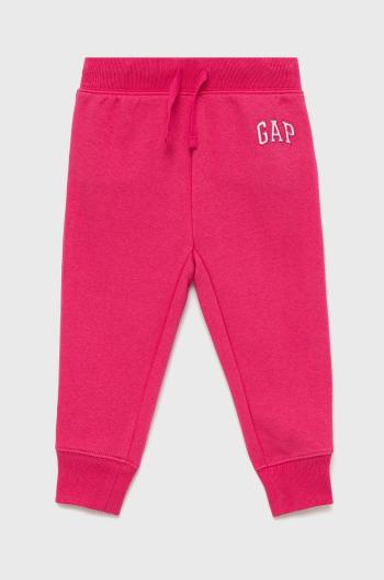 Dětské kalhoty GAP růžová barva, s aplikací
