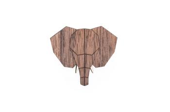 Dřevěná brož Elephant Brooch s praktickým zapínáním a možností výměny či vrácení do 30 dnů zdarma