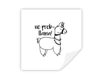 Samolepky hranatý čtverec No prob llama