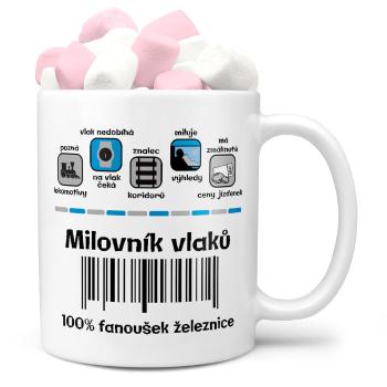 Hrnek Milovník vlaků 100% (Náplň hrníčku: Marshmallow)