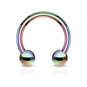 Šperky4U Piercing podkova, barva duhová - PV1001W-161044